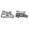 Ambulance emergency line and solid icon, medical concept, urgent transportation with siren sign on white background