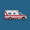 Ambulance emergency paramedic car. Vector flat design. First aid transportation. Isolate on white background.