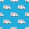 Ambulance first aid car seamless pattern