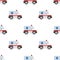 Ambulance Flat Icon Seamless Pattern