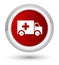 Ambulance icon prime red round button