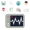 Ambulance icons vector medicine health emergency hospital urgent pharmacy pill support paramedic treatment