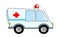Ambulance illustration cartoon vehicle.Red cross van