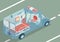 Ambulance Isometric Background