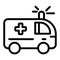 Ambulance line icon. Medical car vector illustration isolated on white. Emergency auto outline style design, designed