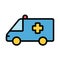 ambulance mini bus lineal color vector icon