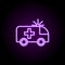 ambulance neon icon. Elements of web set. Simple icon for websites, web design, mobile app, info graphics