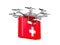 ambulance octocopter on white background. Isolated 3d illustration