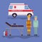 Ambulance paramedic and firefighter vector design