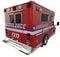 Ambulance: Rear view of emergency services vehicle on white