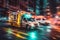 Ambulance Rushes to Caller in a Vibrant Urban Night. AI