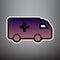 Ambulance sign illustration. Vector. Violet gradient icon with b