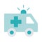 Ambulance transport emergency health care equipment medical flat style icon
