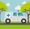 Ambulance transport emergency landscape background