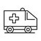 Ambulance transport healthcare medical and hospital pictogram line style icon