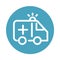 Ambulance transport urgency support medical and health care block style icon