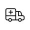 Ambulance truck emergency car icon design. line art medical vehicle  illustration