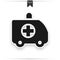 Ambulance truck icon vector, filled flat sign, solid pictogram isolated on white. Symbol, logo illustration.