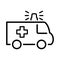 Ambulance truck icon vector, filled flat sign, solid pictogram isolated on white. Symbol, logo illustration. Pixel perfect