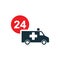 Ambulance van nonstop icon on white background