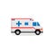 ambulance white red stripe flat design