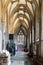 Ambulatory with Stained Glass in Wells Cathedral