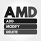 AMD - Add, Modify, Delete acronym concept