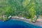 Amed bay coastline, Aerial view. Indonesia, Bali.