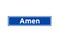 Amen isolated Dutch place name sign. City sign from the Netherlands.
