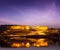 Amer Fort (Amber Fort) at night in twilight. Jaipur, Rajastan,