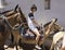 Amerasian Teen on Donkey in Santorini