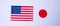 America against Japan flags. freindship, war, conflict, Politics and relationship concept