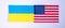 America against Ukraine flags. freindship, war, conflict, Politics and relationship concept