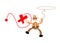 america cowboy and exploration treasure cross mark cartoon doodle flat design vector illustration