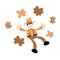 america cowboy play puzzle cartoon doodle flat design vector illustration