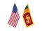 America and Democratic Socialist Republic of Sri Lanka flags