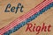 America divided message with left right type with retro USA stars and stripes burlap ribbon