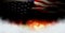 America flag and burning fire