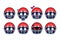 America football rugby helmet emoji emotion cartoon vector set