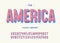 America modern alphabet 3d typography colorful style