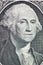 America One Dollar Bill, Close-Up View of Portrait President George Washington.
