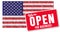 America Open for Business Art Logo Flag Sign