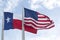 America and Texas state flags