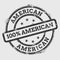 American 100% American rubber stamp isolated on.