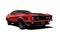 American 70s customized muscle car vector illustration - 1972 Ford Mustang Mach 1