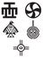 American and african  symbols - Indians