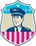 American Airline Pilot Aviator USA Flag Shield Retro