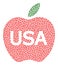 American Apple Mosaic Icon with Covid Virus Infection Items