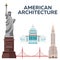 American Architecture. Modern flat design. Vector illustration.