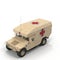 American armored medical vehicle HMMWV Humvee on white. 3D illustration